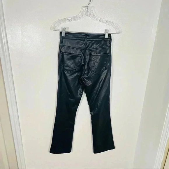 MOTHER Denim The Insider Ankle Jean Faux Show Vegan Leather Flare Night Out - Picture 5 of 11